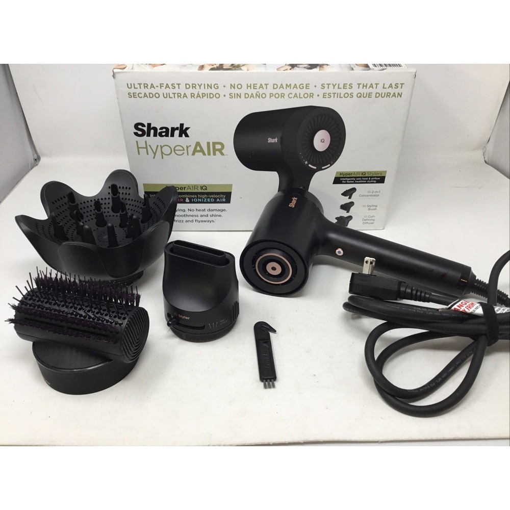 Shark HD125CO HyperAIR IQ Styler Tech Ultra-Fast Hair Dryer w/Attachments Works